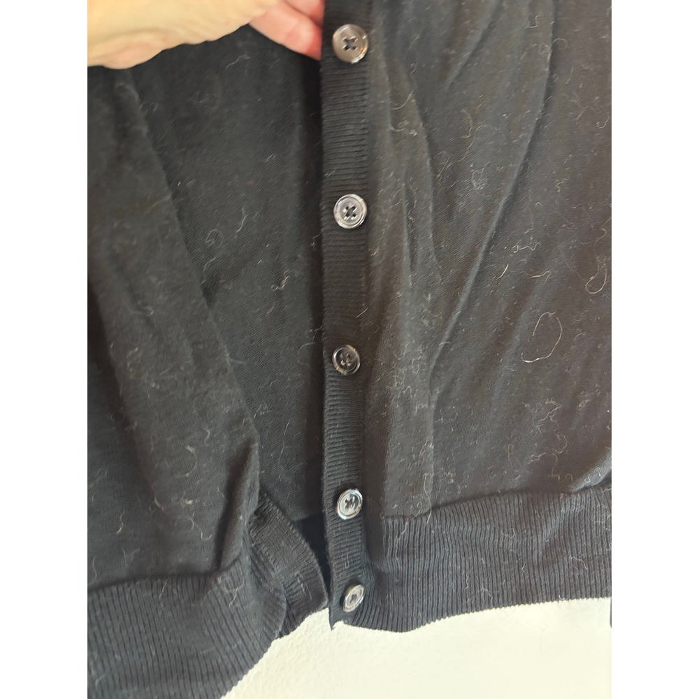 Old Navy Womens Black Varsity Stripe Button Front Cardigan Sweater Size M